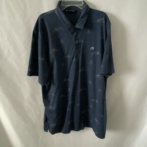 Travis Mathew Golf Polo Mens XL Navy Prestige Performance Athletic Casual